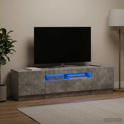 LED TV Cabinet Concrete Grey Engineered Wood