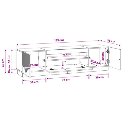 LED TV Cabinet Old Wood Engineered Wood