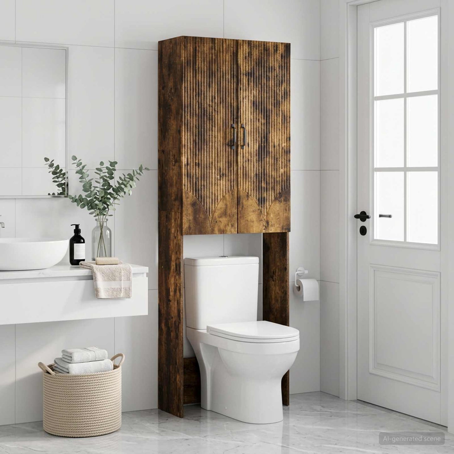 Toilet Cabinet HOORN Smoked Oak 66 x 25.5 x 190 cm