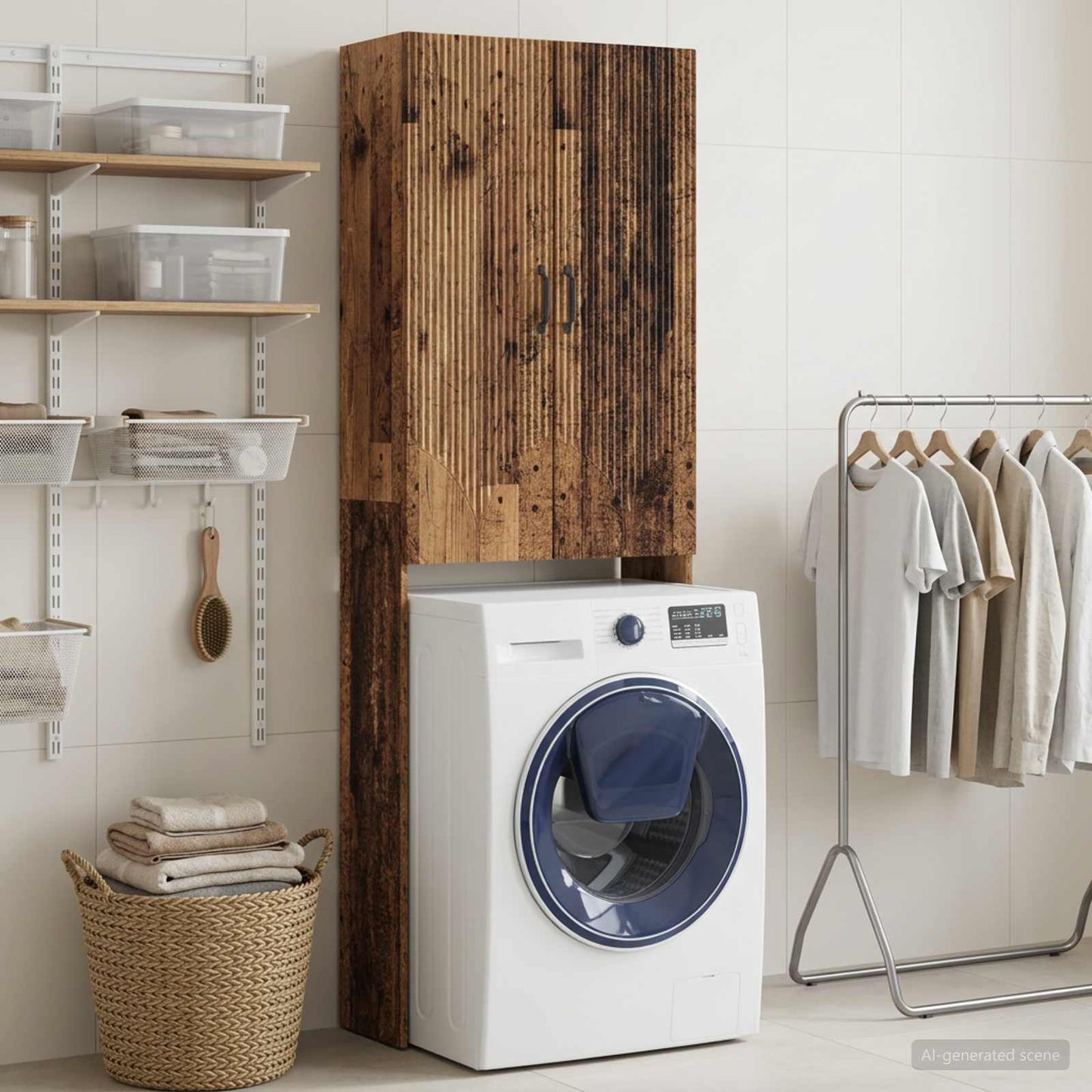 Toilet Cabinet HOORN Old Wood 66 x 25.5 x 190 cm