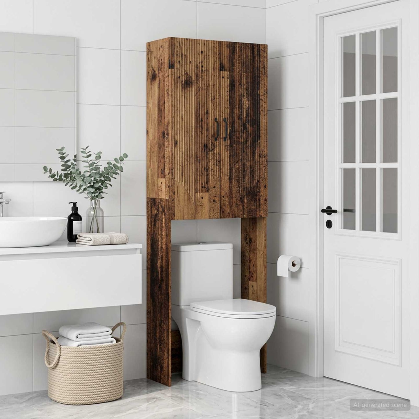 Toilet Cabinet HOORN Old Wood 66 x 25.5 x 190 cm