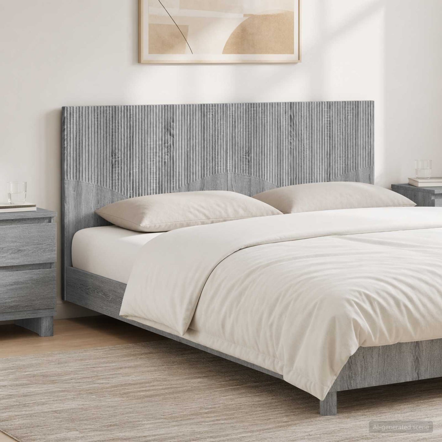 Wall-Mounted Headboard HOORN Grey Sonoma Engineered Wood
