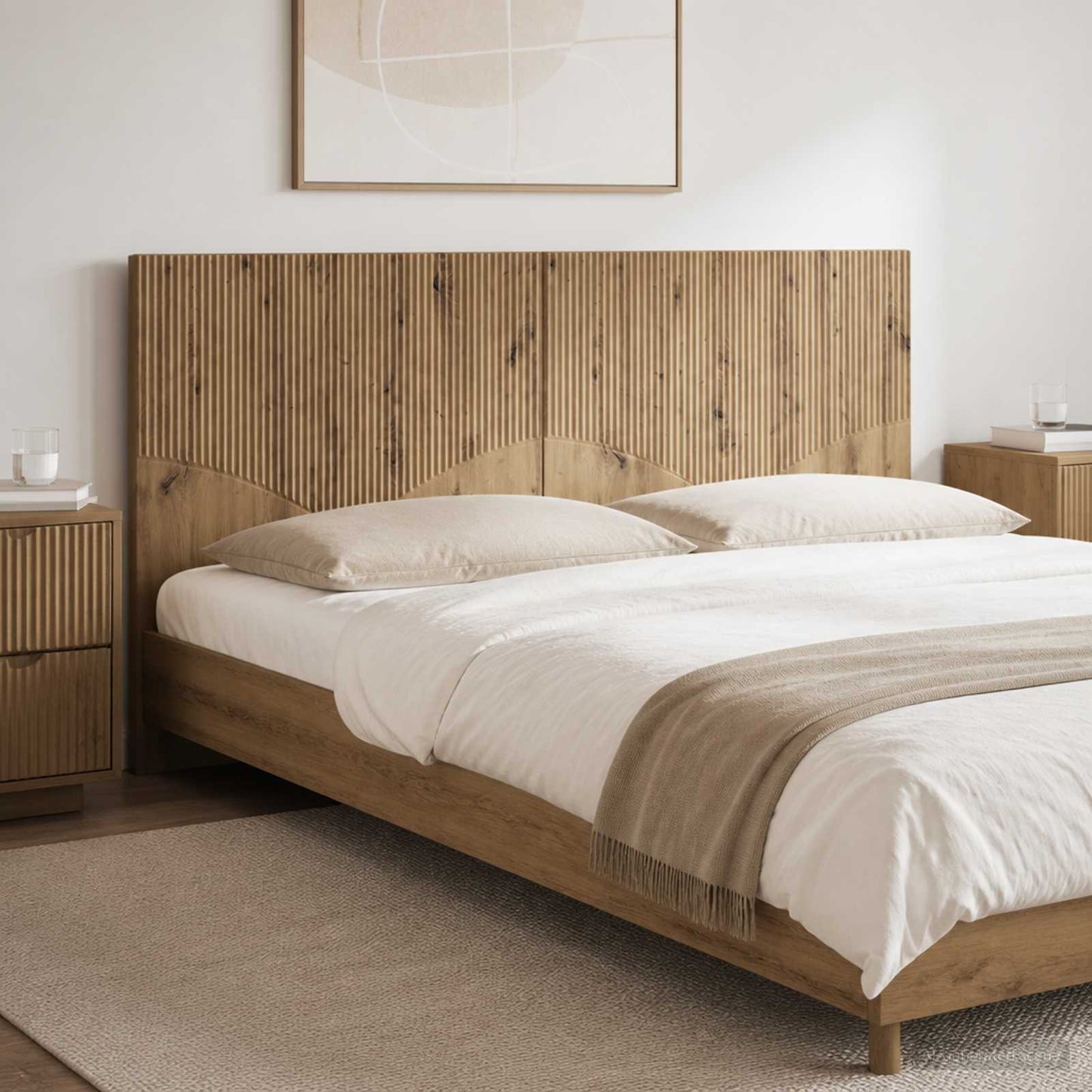 Wall-Mounted Headboard HOORN Artisan Oak Engineered Wood