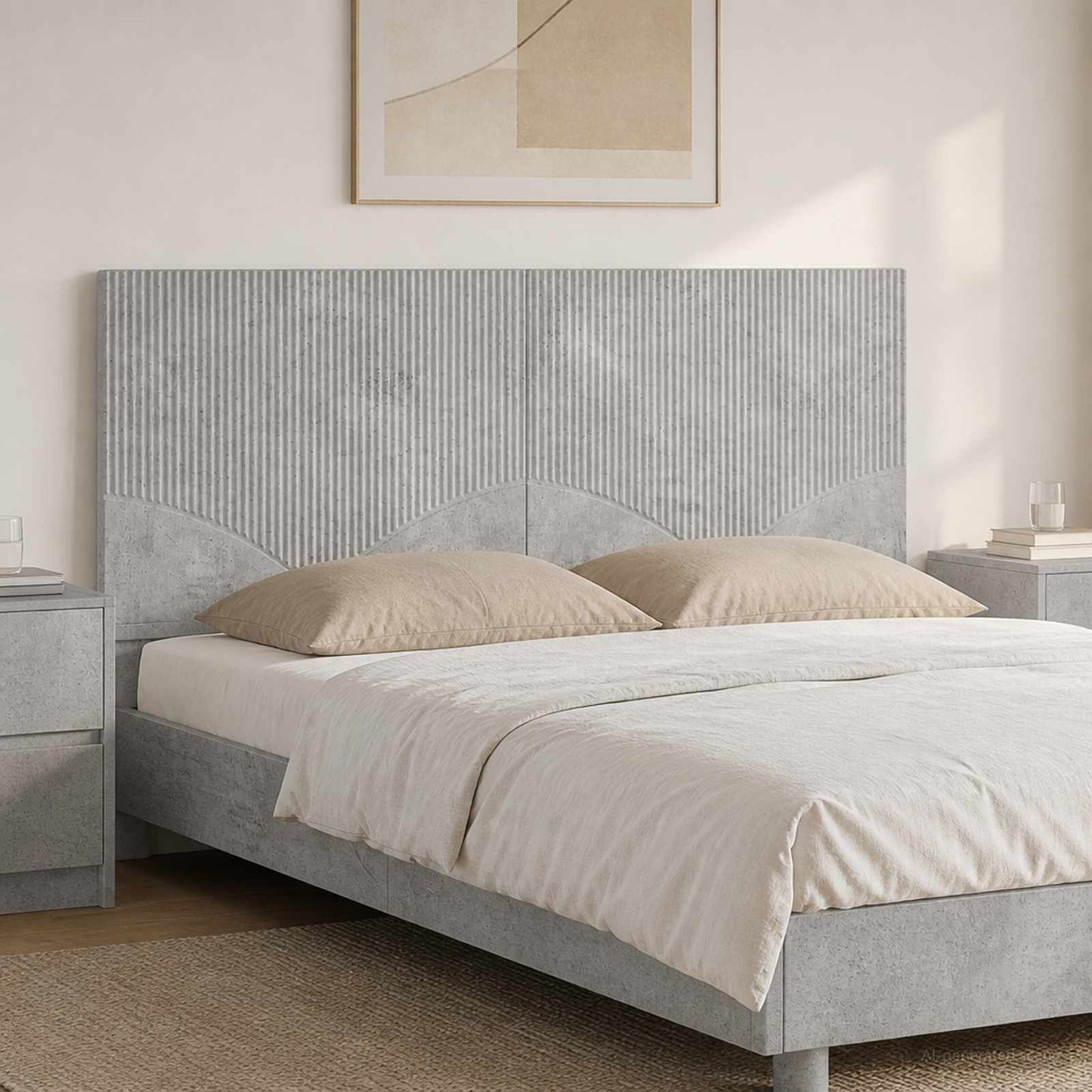 Wall-Mounted Headboard HOORN Concrete Grey Engineered Wood