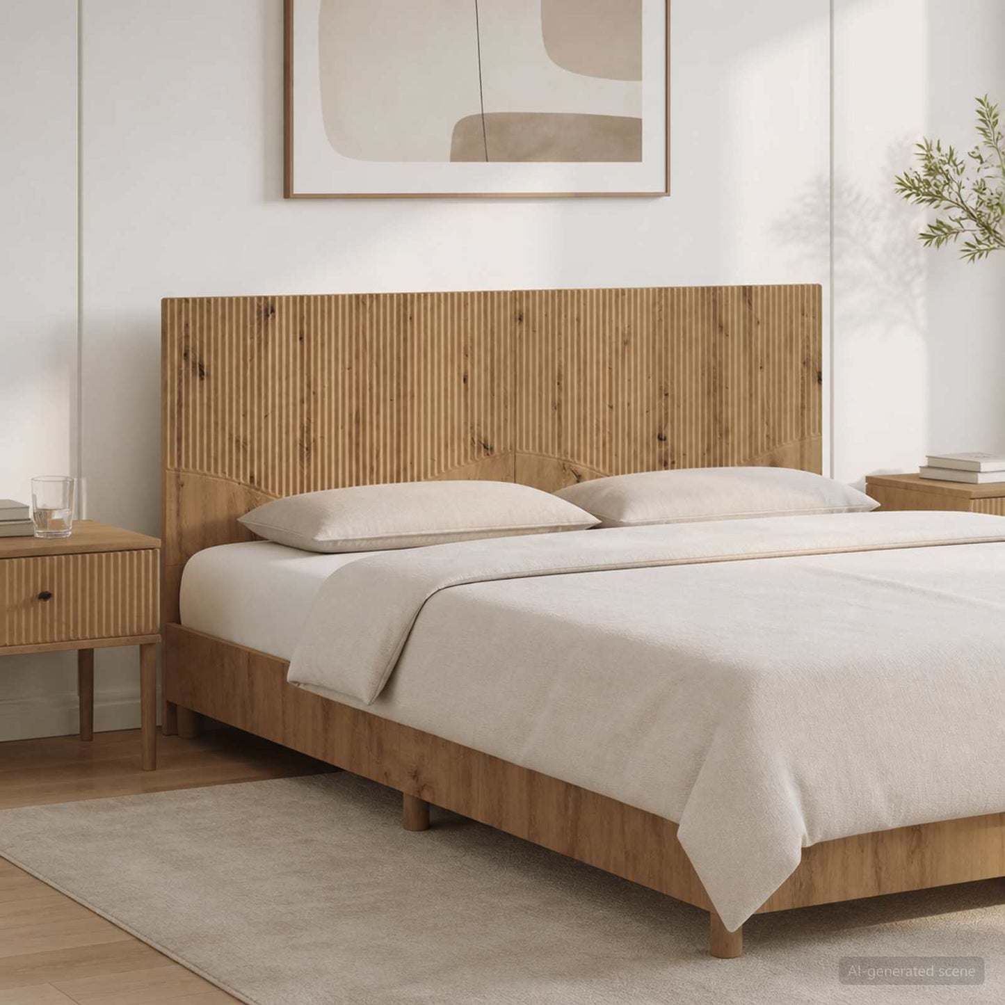 Wall-Mounted Headboard HOORN Artisan Oak Engineered Wood