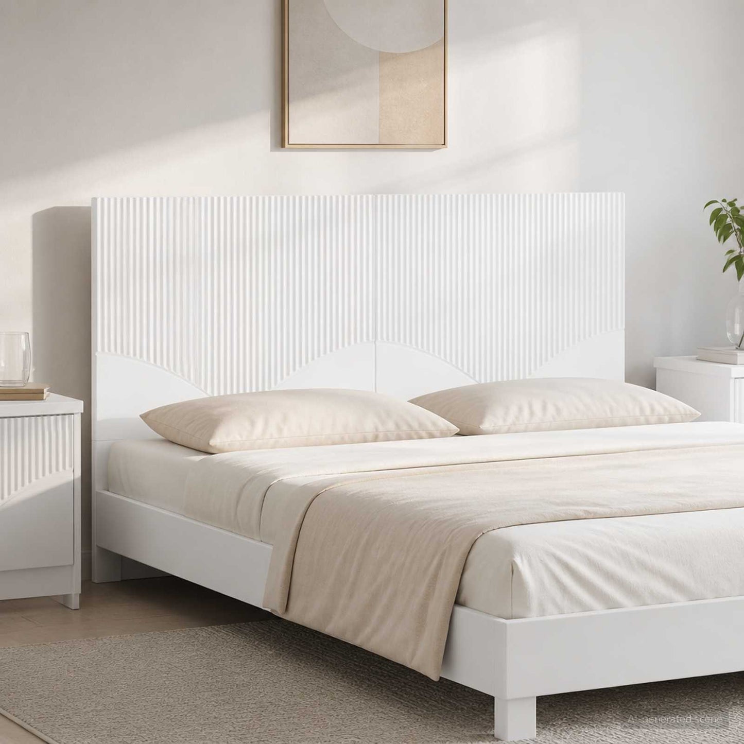Wall-Mounted Headboard HOORN White Engineered Wood