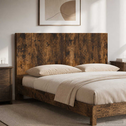 Wall-Mounted Headboard HOORN Smoked Oak Engineered Wood