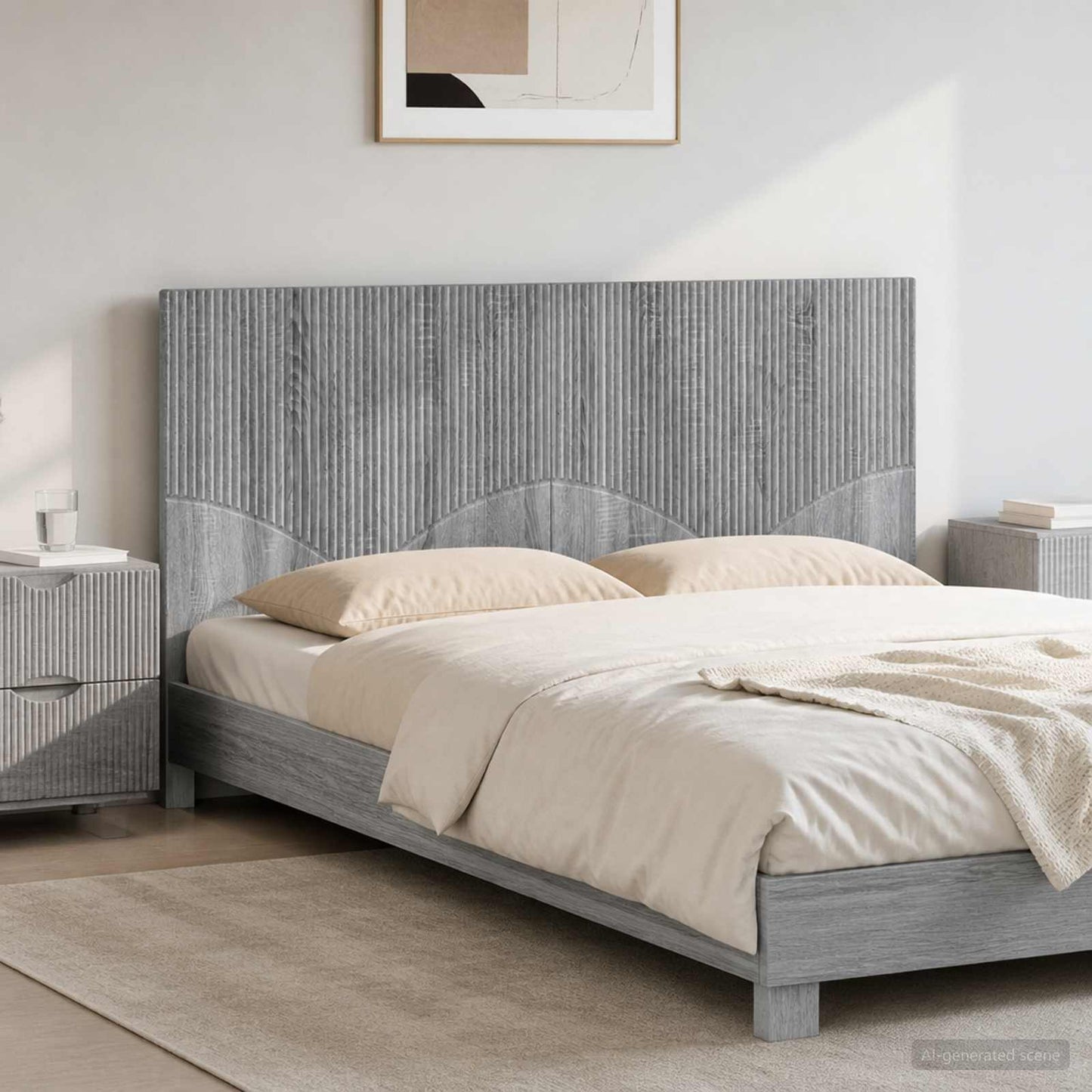 Wall-Mounted Headboard HOORN Grey Sonoma Engineered Wood