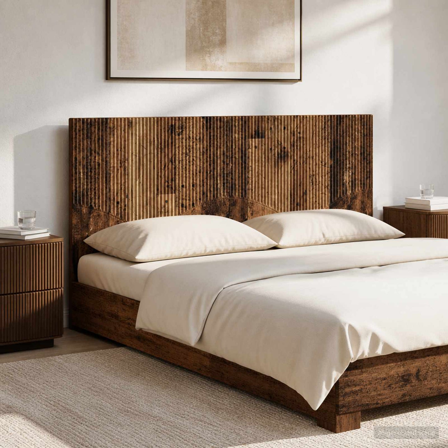 Wall-Mounted Headboard HOORN Old Wood Engineered Wood