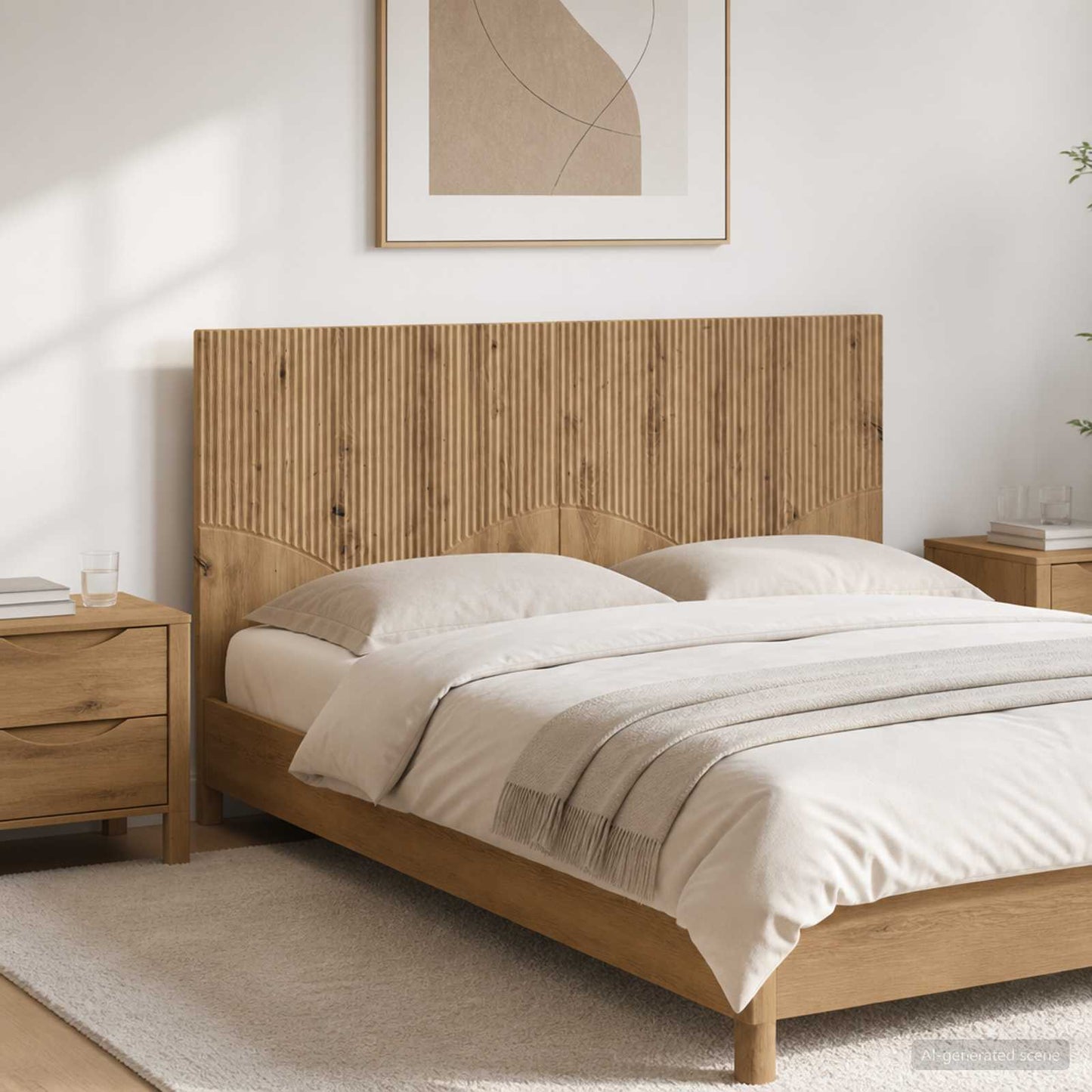 Wall-Mounted Headboard HOORN Artisan Oak Engineered Wood