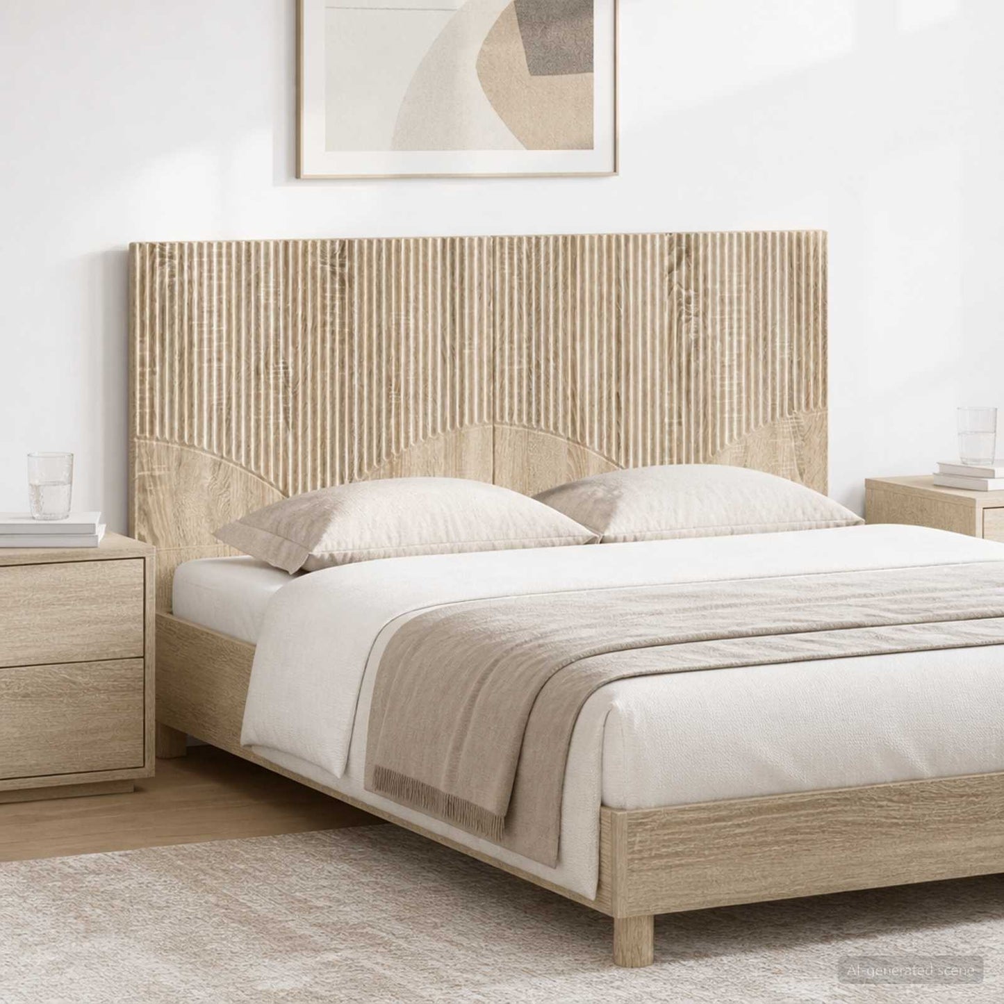Wall-Mounted Headboard HOORN Sonoma Oak Engineered Wood