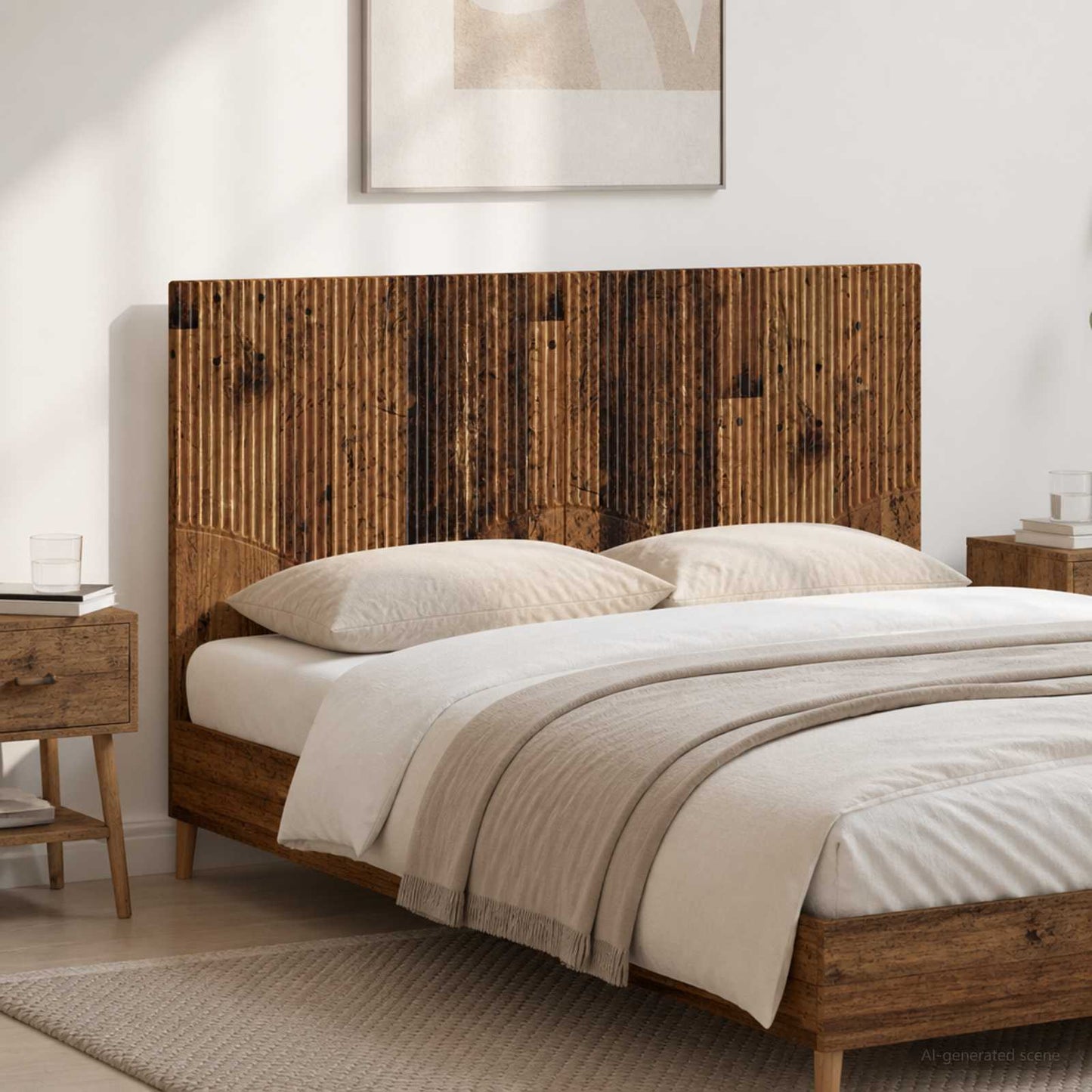 Wall-Mounted Headboard HOORN Old Wood Engineered Wood