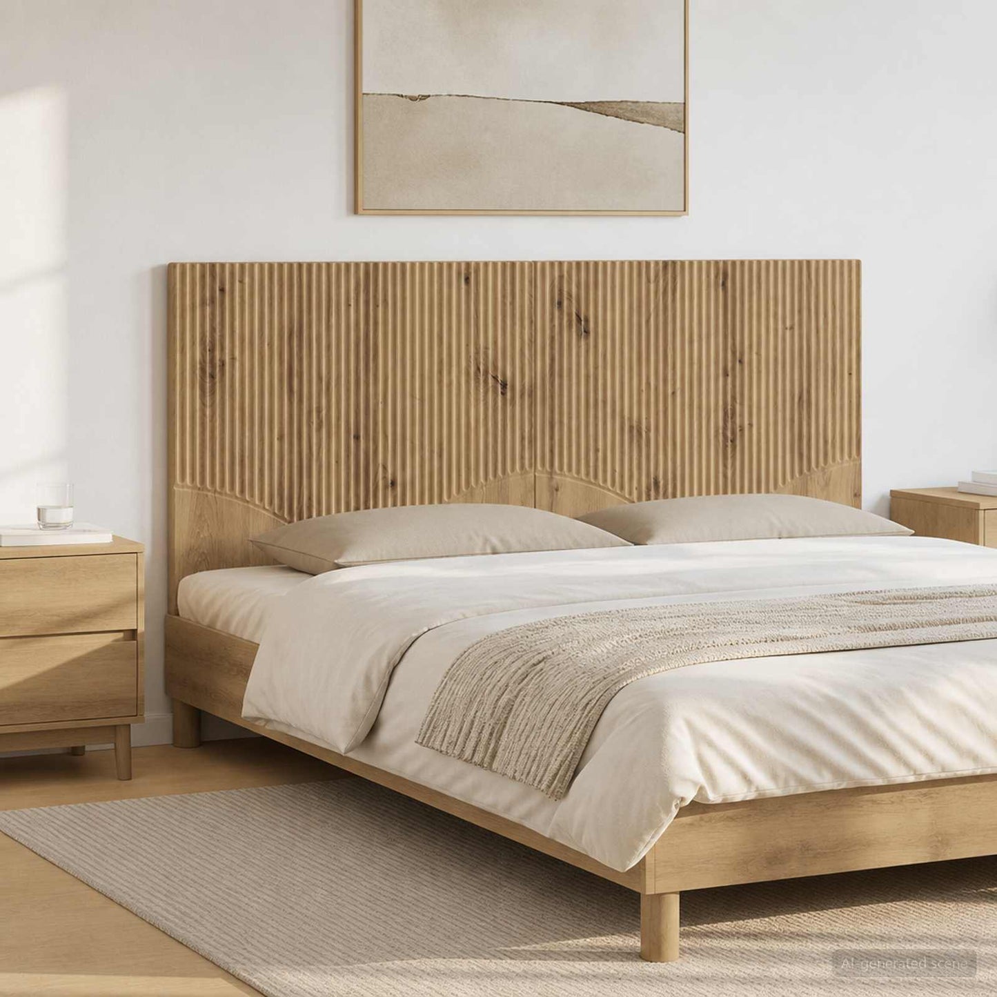 Wall-Mounted Headboard HOORN Artisan Oak Engineered Wood