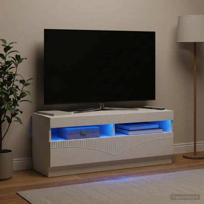 LED TV Cabinet White Engineered Wood