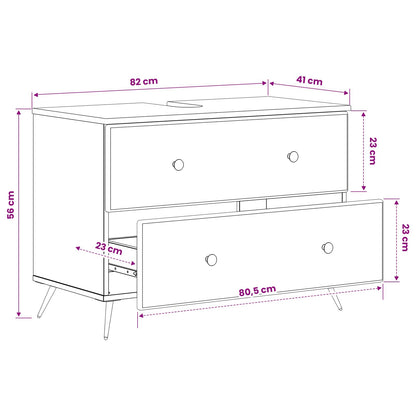 Bathroom Sink Cabinet BREDA White 82 x 41x 59 cm