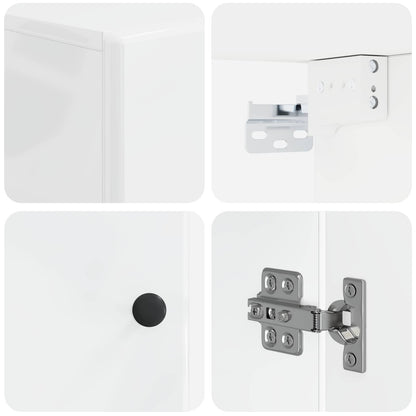 Bathroom Wall Cabinet BREDA High Gloss White 30 x 31 x 59 cm