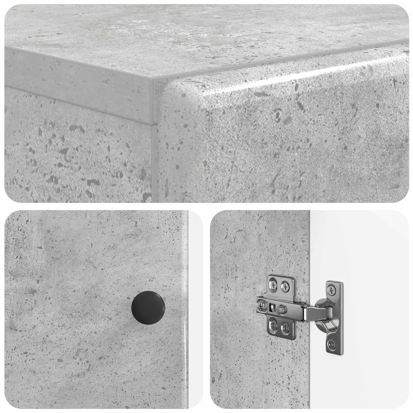 Bathroom Cabinet with Open Shelf BREDA Concrete Grey
