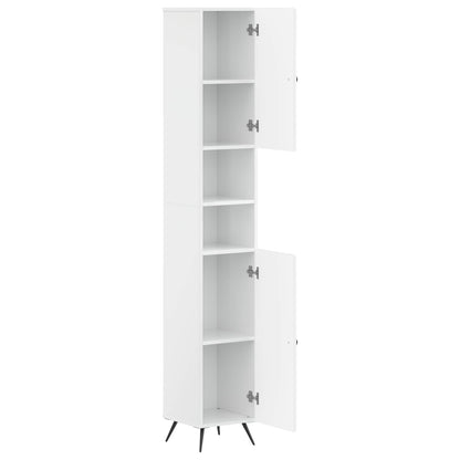 Bathroom Cabinet with Open Shelf BREDA High Gloss White