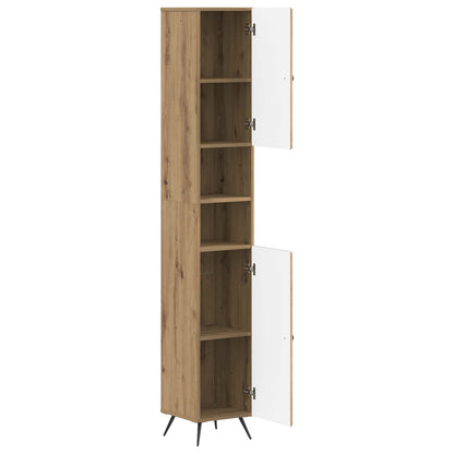 Bathroom Cabinet with Open Shelf BREDA Old Wood