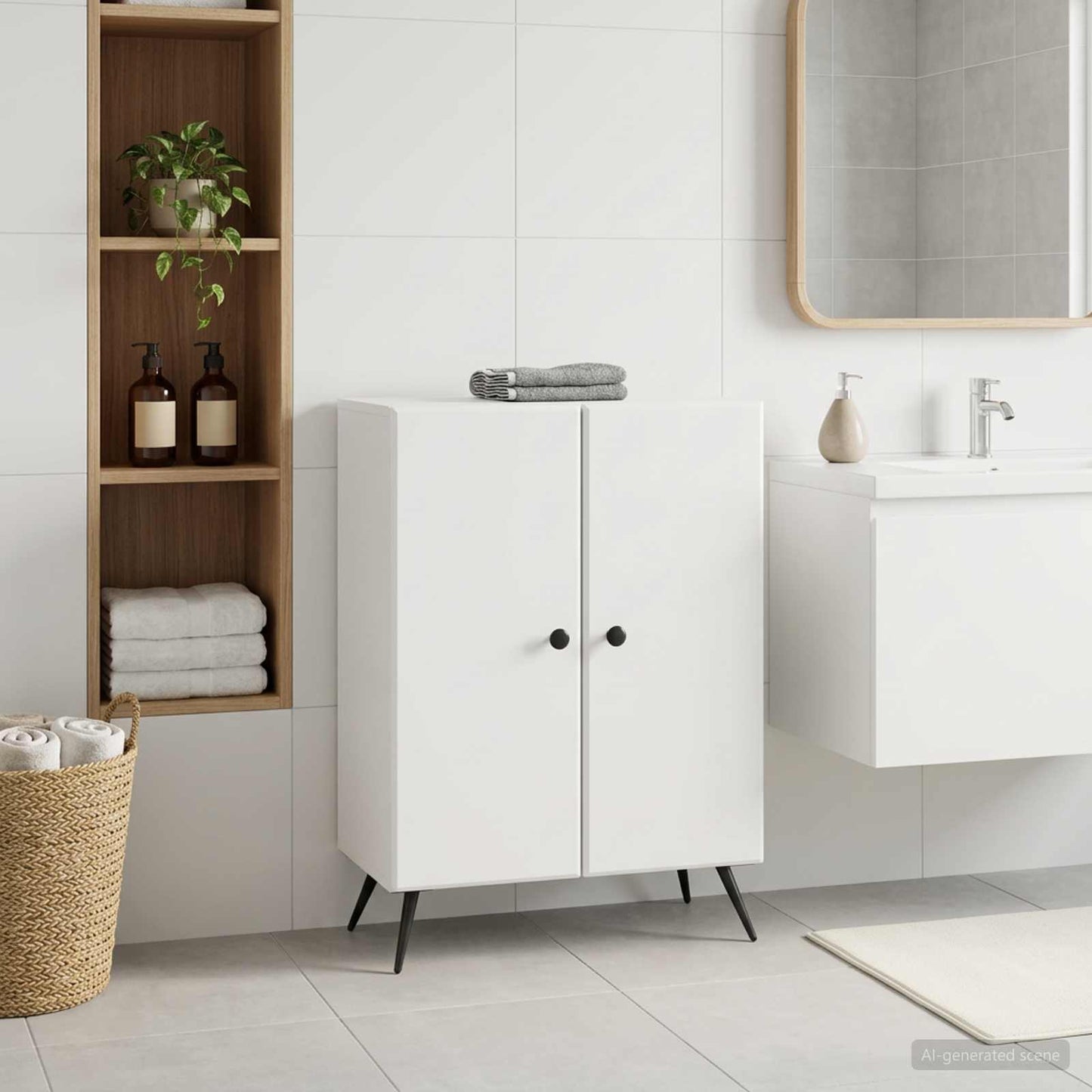 Bathroom Storage Cainet BREDA White 59.5 x 31 x 80 cm