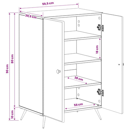 Shoe Cabinet BREDA 59.5 x 39.5 x 90 cm Engineered Wood Old Wood