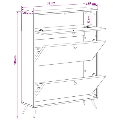 Shoe Cabinet BREDA 78 x 24 x 103 cm Engineered Wood White