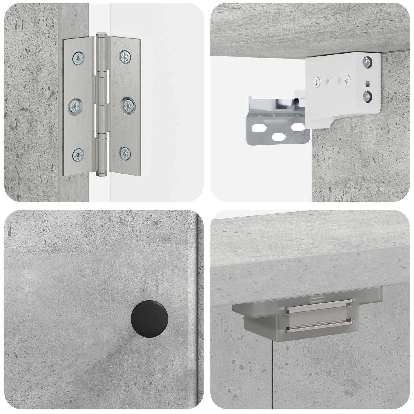 Dartboard Cabinet BREDA Concrete Grey 52.5 x 10.5 x 53.5 cm