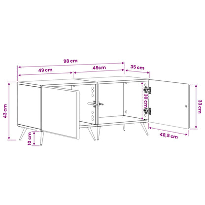 TV Cabinet Black Engineered Wood