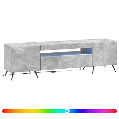 LED TV Cabinet Concrete Grey Engineered Wood