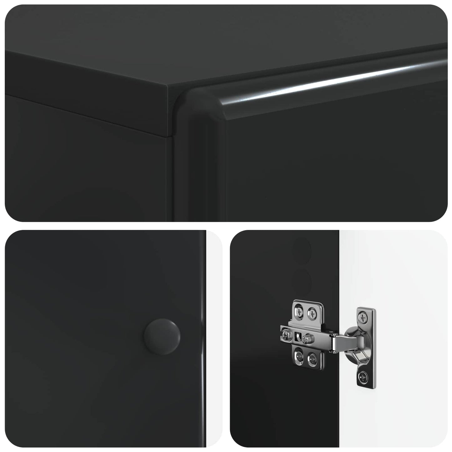 Toilet Cabinet BREDA Black 66 x 25.5 x 190 cm Engineered Wood