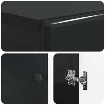 Toilet Cabinet BREDA Black 66 x 25.5 x 190 cm Engineered Wood