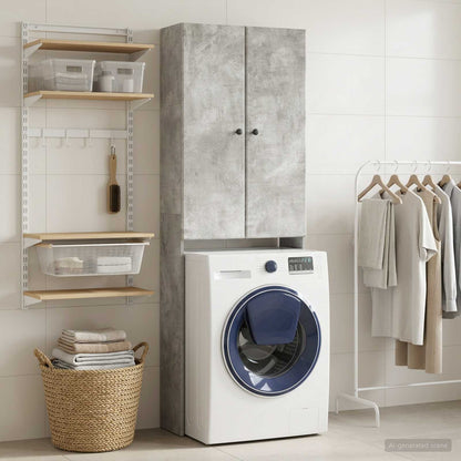 Toilet Cabinet BREDA Concrete Grey 66 x 25.5 x 190 cm