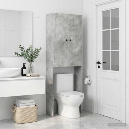 Toilet Cabinet BREDA Concrete Grey 66 x 25.5 x 190 cm
