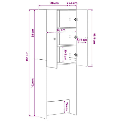Toilet Cabinet BREDA Concrete Grey 66 x 25.5 x 190 cm
