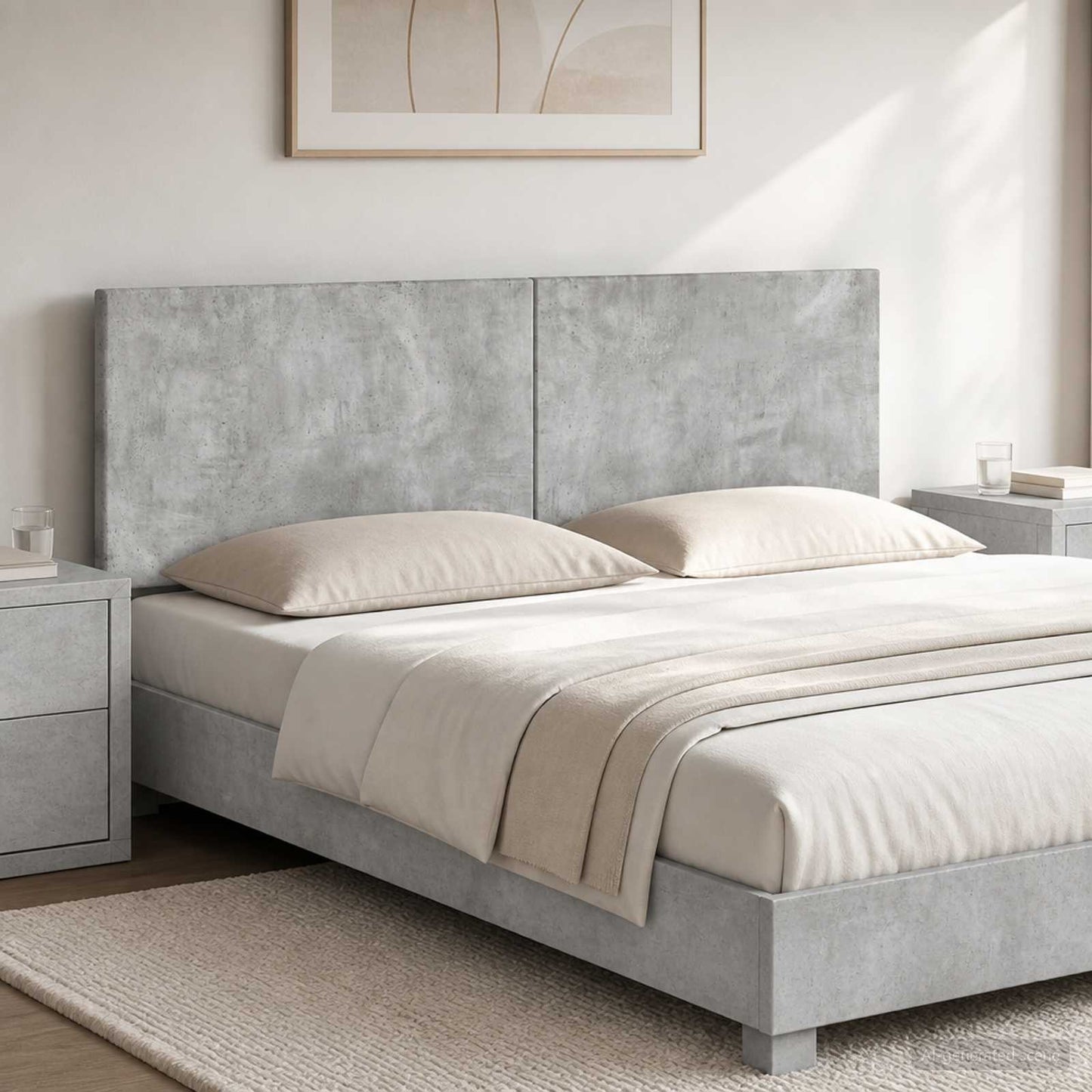 Wall-Mounted Headboard BREDA Concrete Grey Engineered Wood
