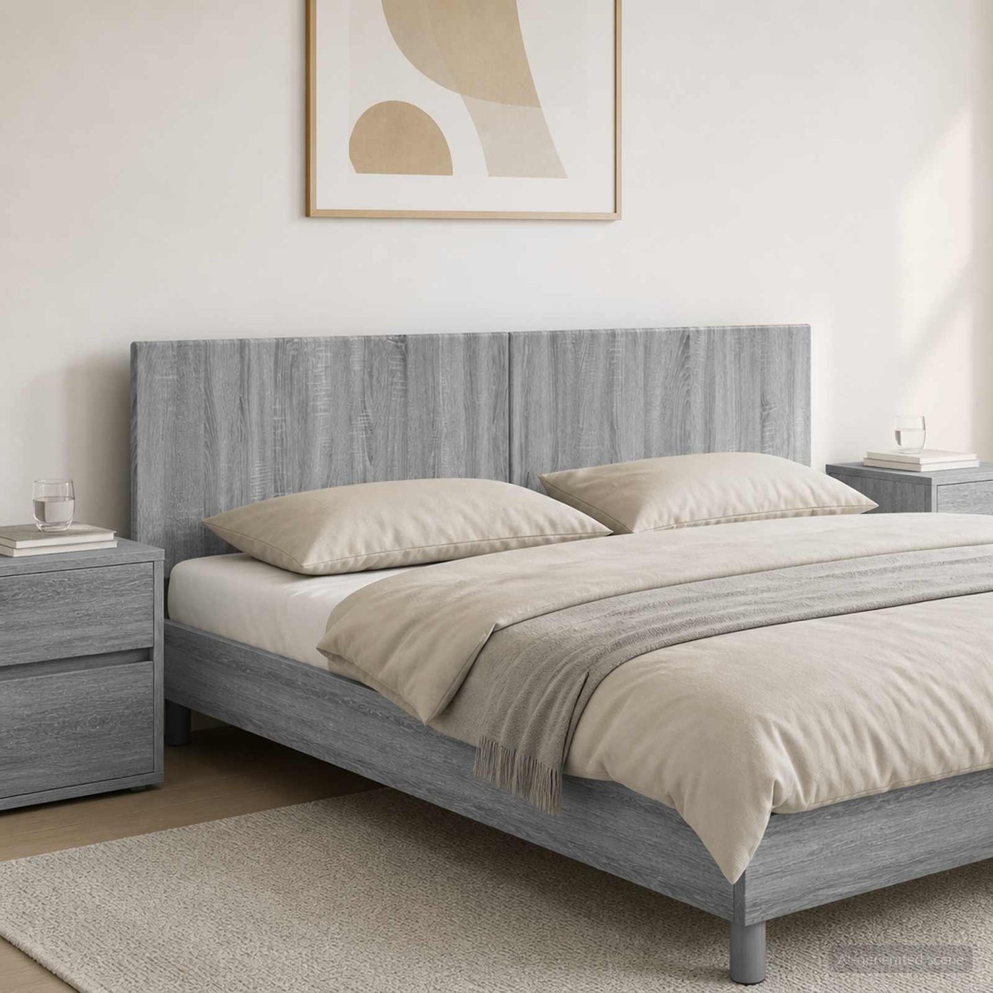 Wall-Mounted Headboard BREDA Grey Sonoma Engineered Wood