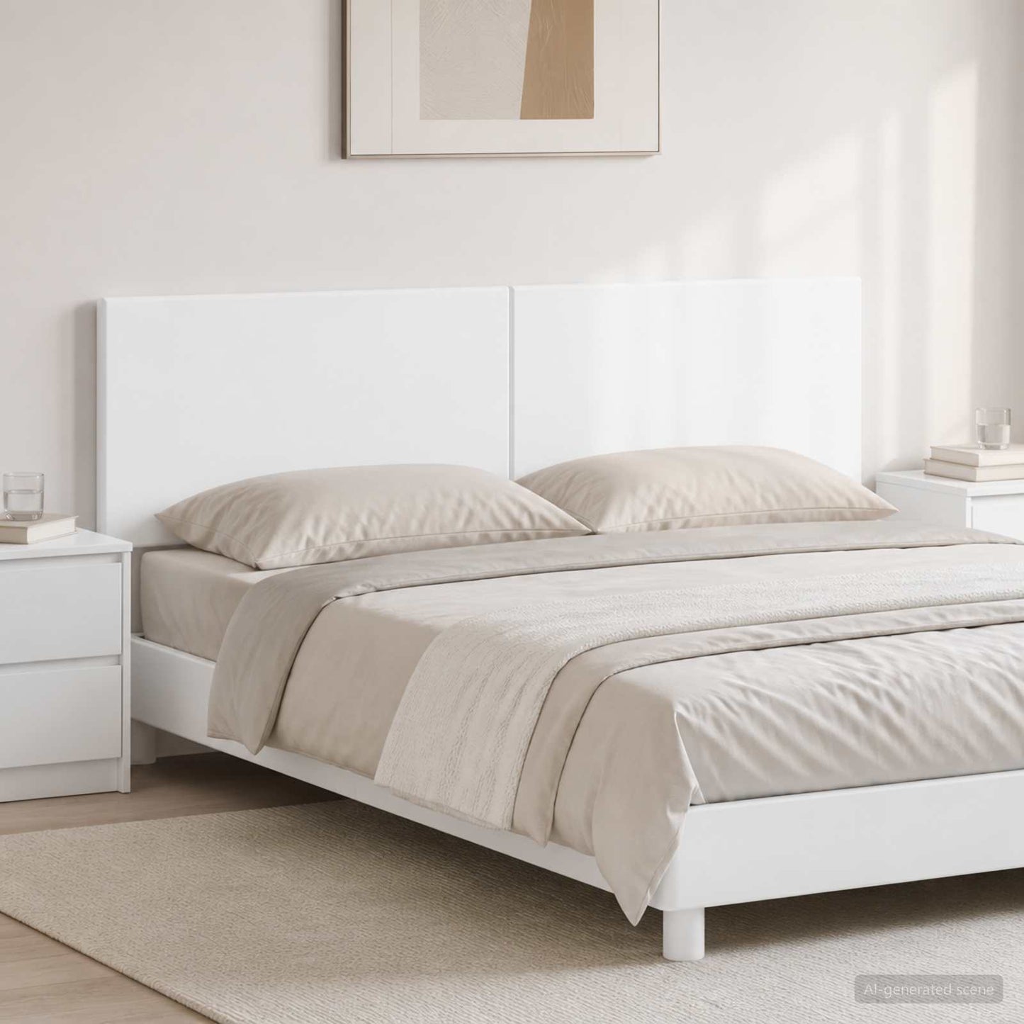 Wall-Mounted Headboard BREDA White Engineered Wood