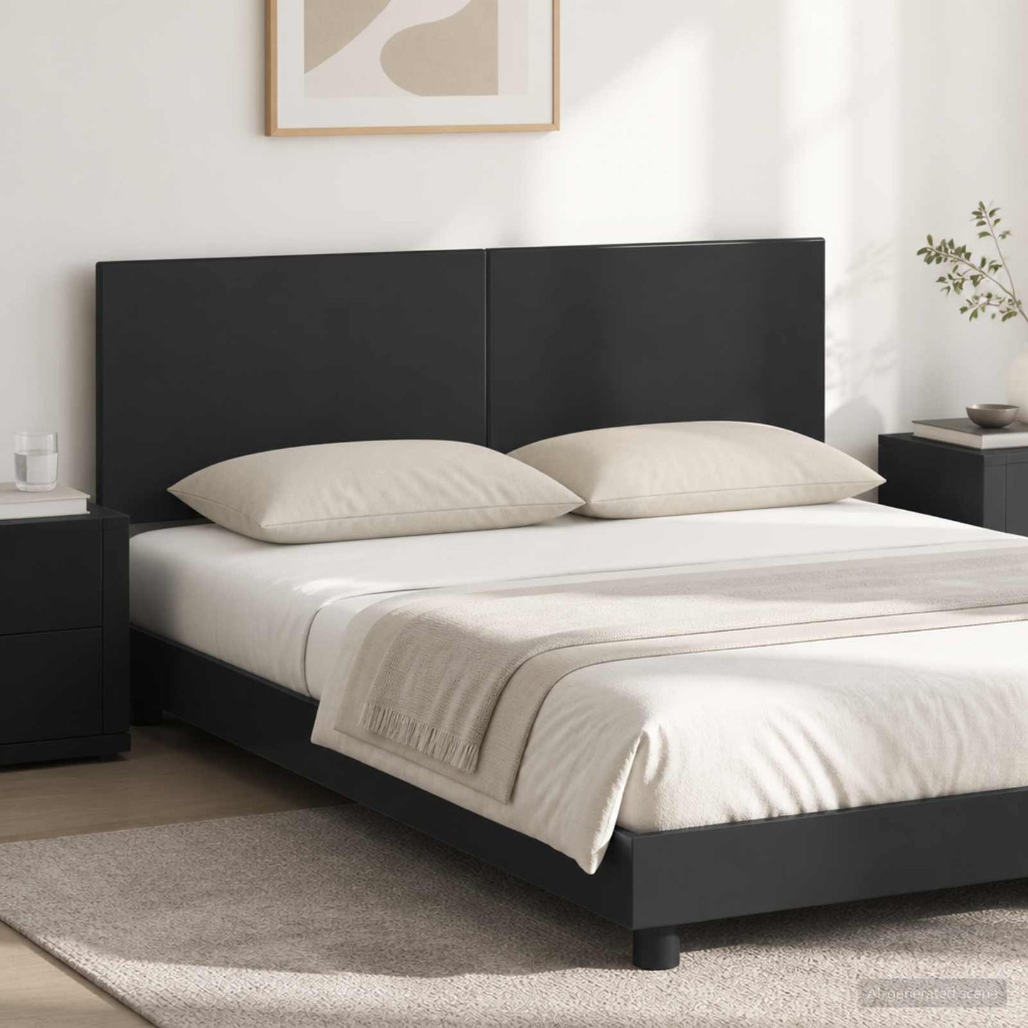 Wall-Mounted Headboard BREDA Black Engineered Wood
