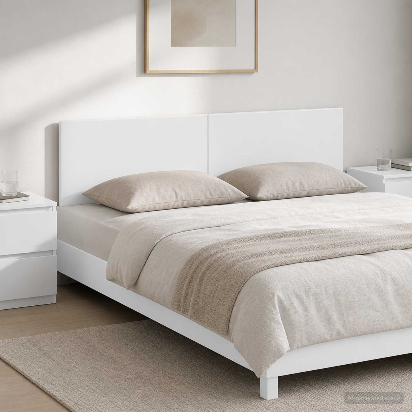 Wall-Mounted Headboard BREDA High Gloss White Engineered Wood