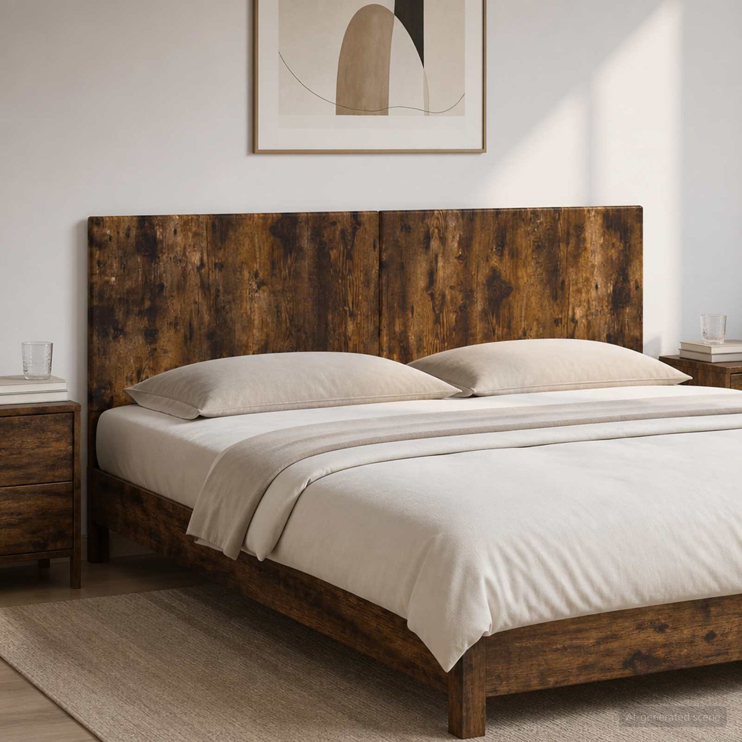 Wall-Mounted Headboard BREDA Smoked Oak Engineered Wood