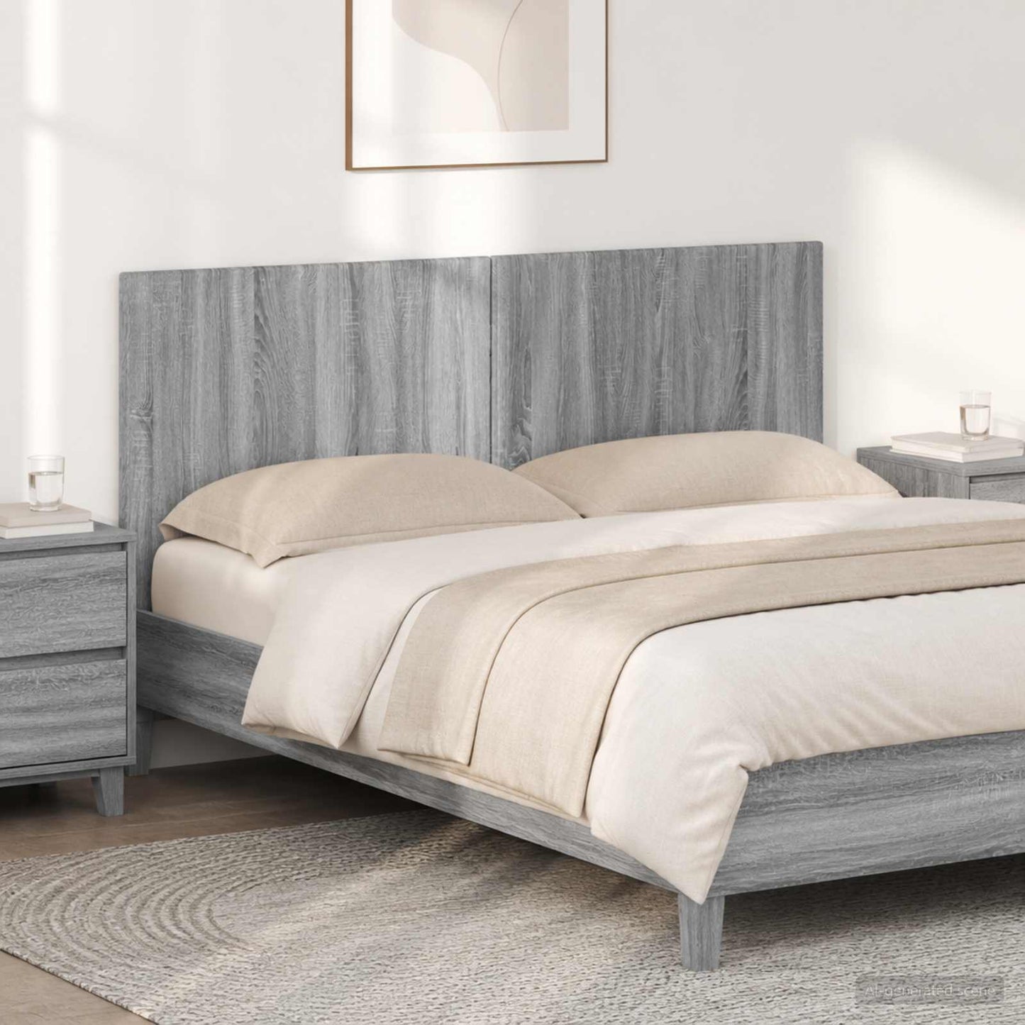 Wall-Mounted Headboard BREDA Grey Sonoma Engineered Wood