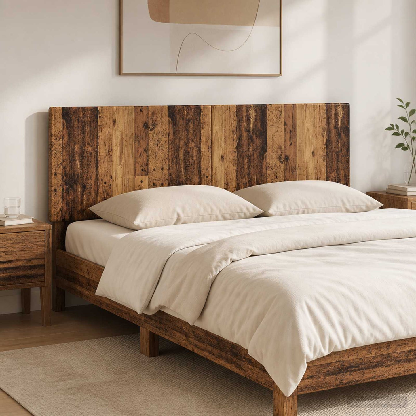 Wall-Mounted Headboard BREDA Old Wood Engineered Wood
