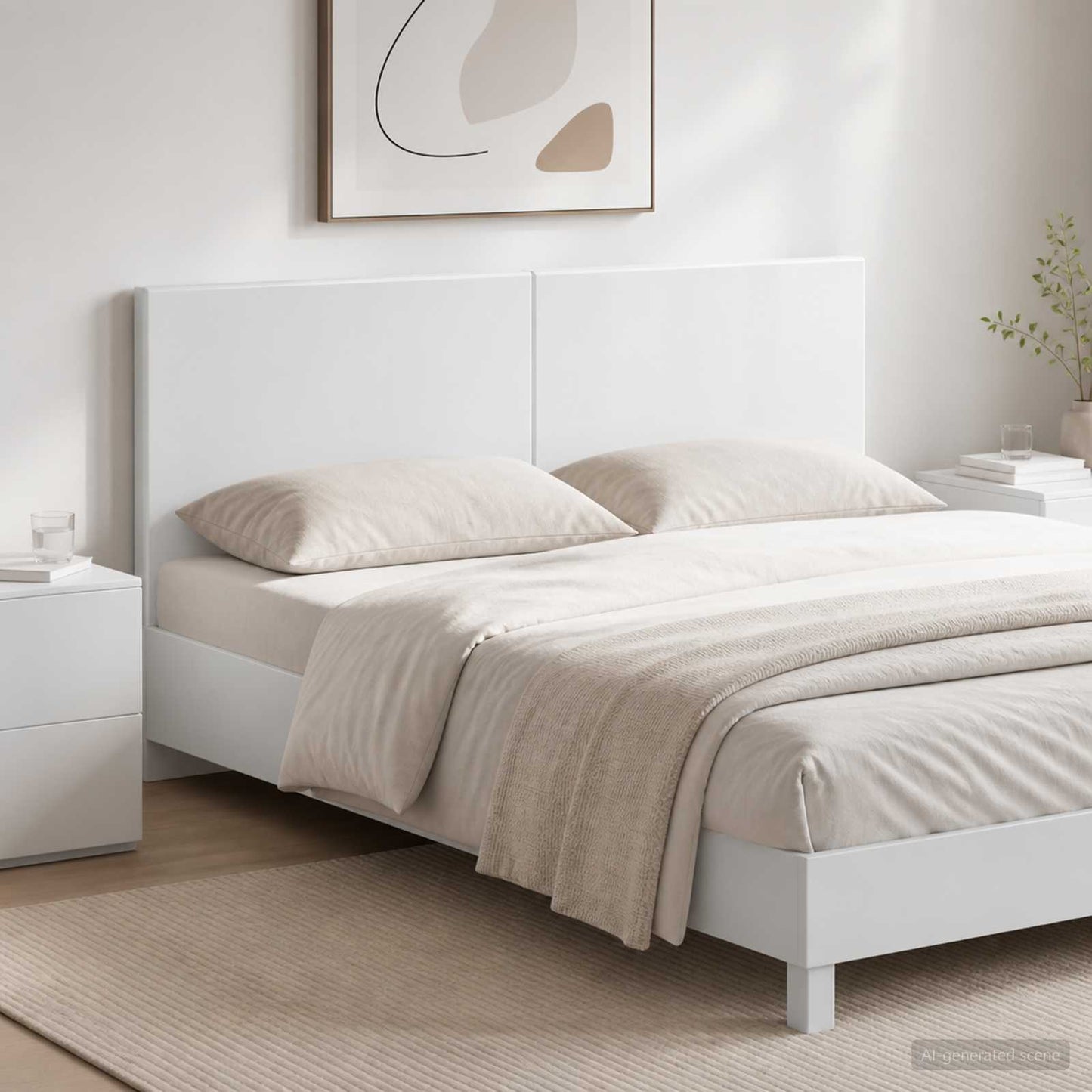 Wall-Mounted Headboard BREDA High Gloss White Engineered Wood