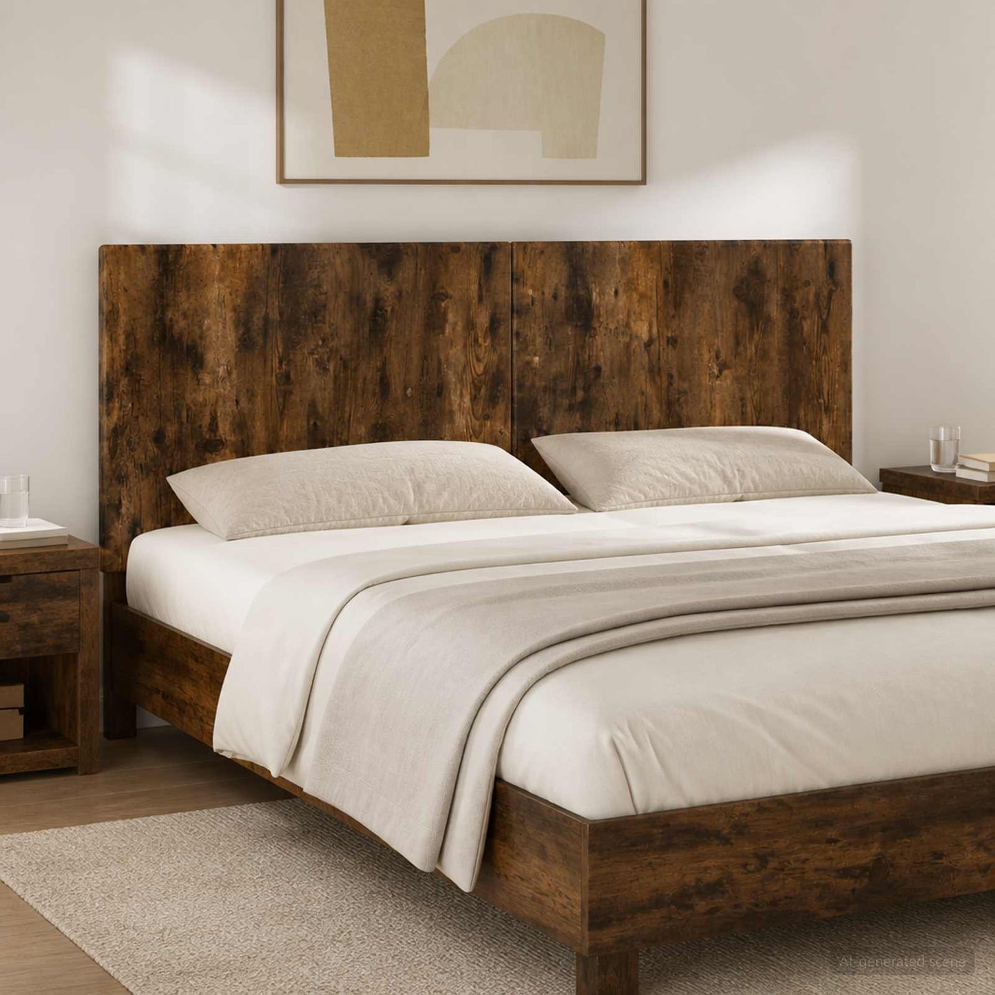 Wall-Mounted Headboard BREDA Smoked Oak Engineered Wood