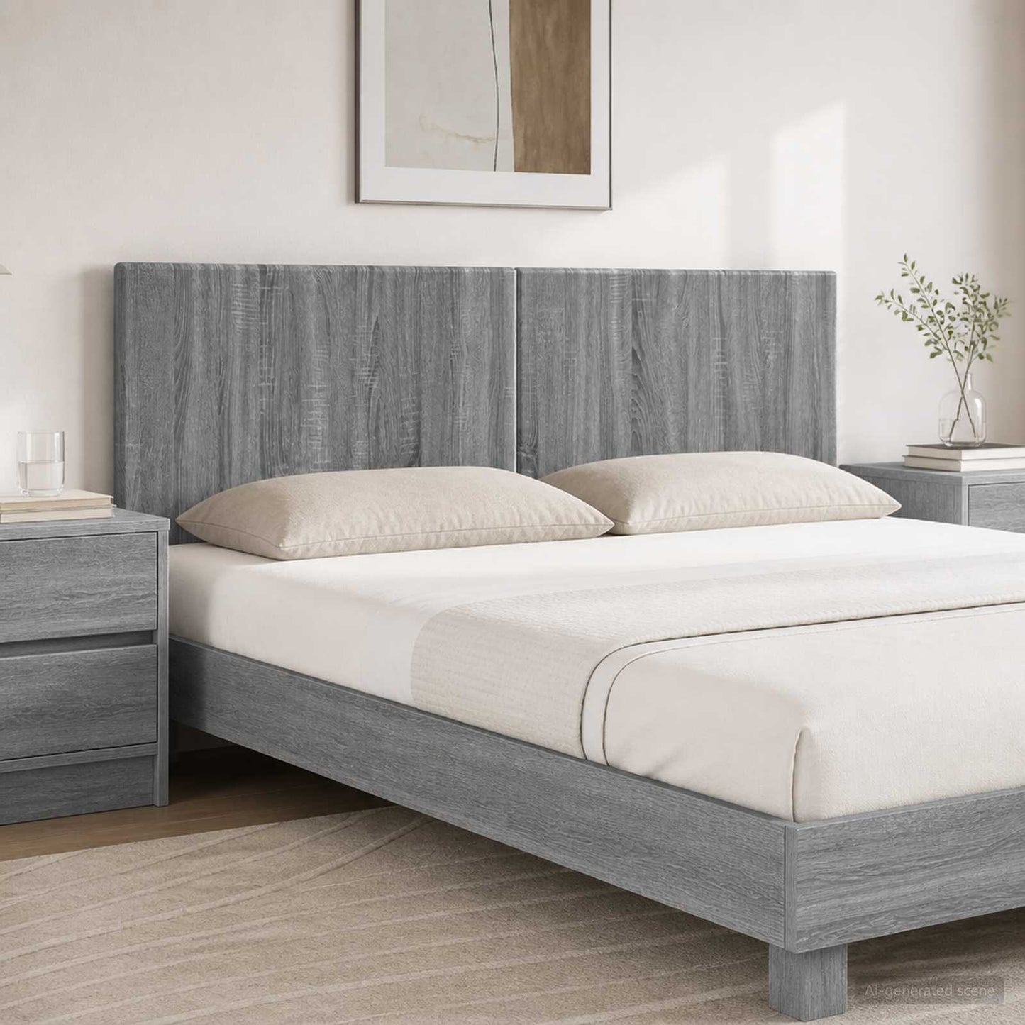 Wall-Mounted Headboard BREDA Grey Sonoma Engineered Wood