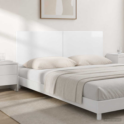 Wall-Mounted Headboard BREDA High Gloss White Engineered Wood