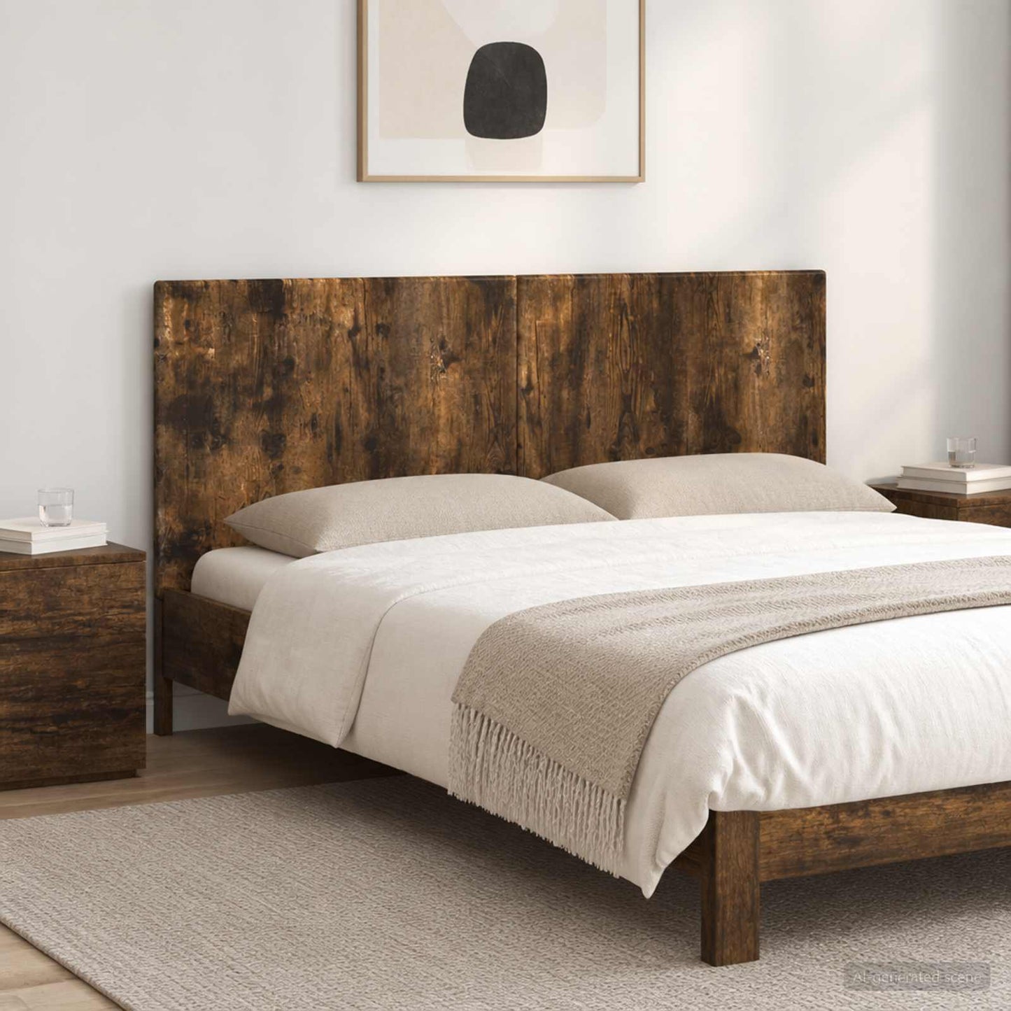 Wall-Mounted Headboard BREDA Smoked Oak Engineered Wood
