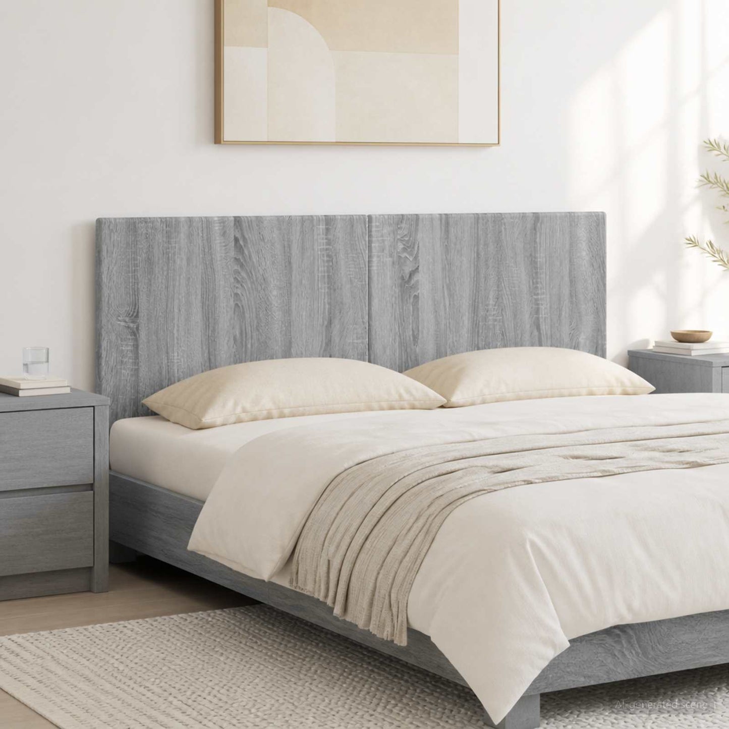 Wall-Mounted Headboard BREDA Grey Sonoma Engineered Wood