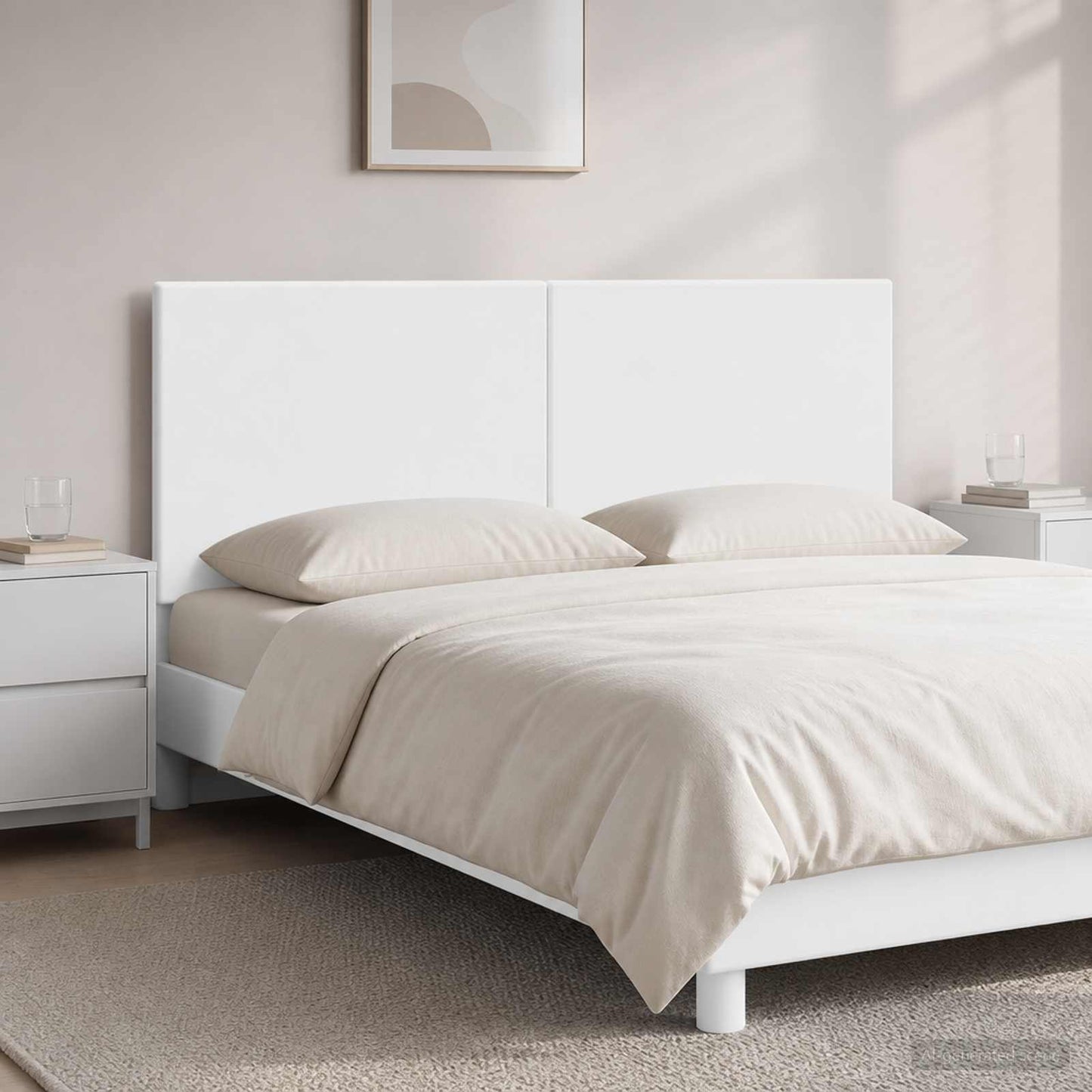 Wall-Mounted Headboard BREDA White Engineered Wood
