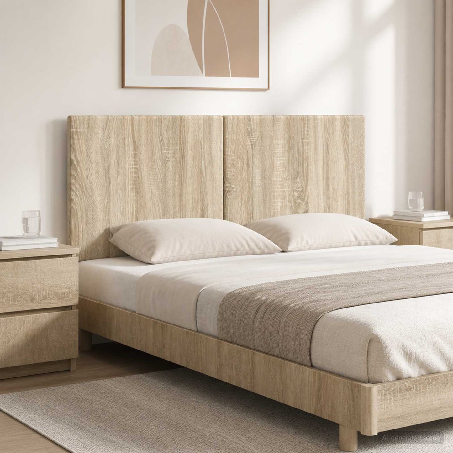 Wall-Mounted Headboard BREDA Sonoma Oak Engineered Wood